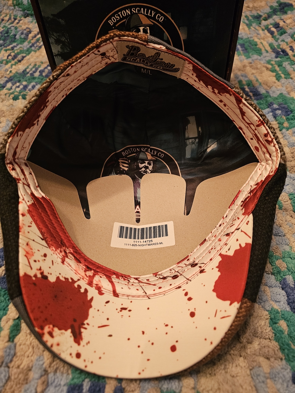 Boston Scally Men’s Patchwork Newsboy Cap in Brown Black And Blue Nightmare5 Set - Picture 7 of 7